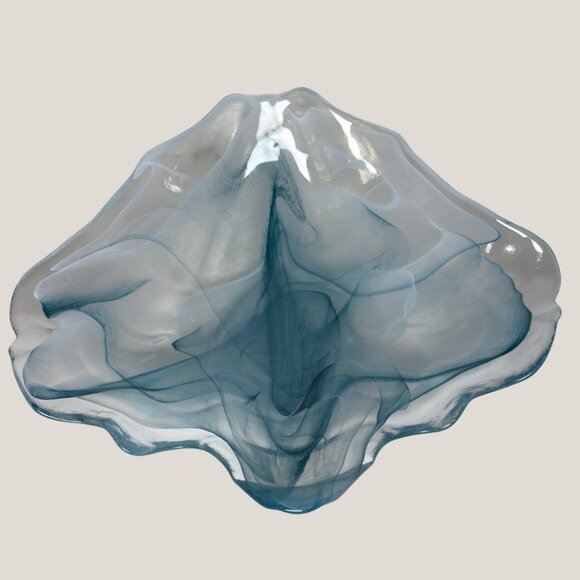 Art Deco Blue-Gray Glass Centerpiece - Picture 4 of 8